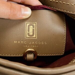 Marc Jacobs Beige Leather Handbag with Gold Detail
